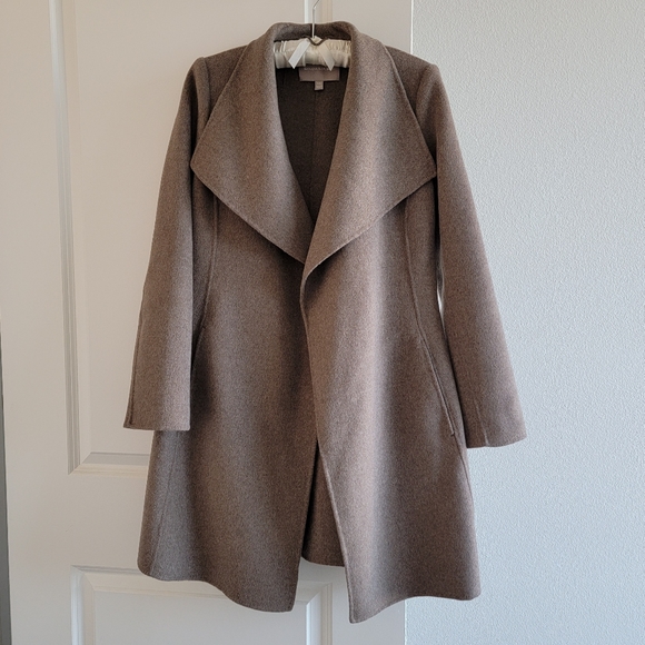 Banana Republic Double Faced Wrap Coat Taupe - Picture 9 of 14